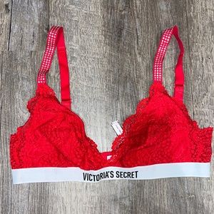 Victoria’s Secret bralette - red lace & rhinestones